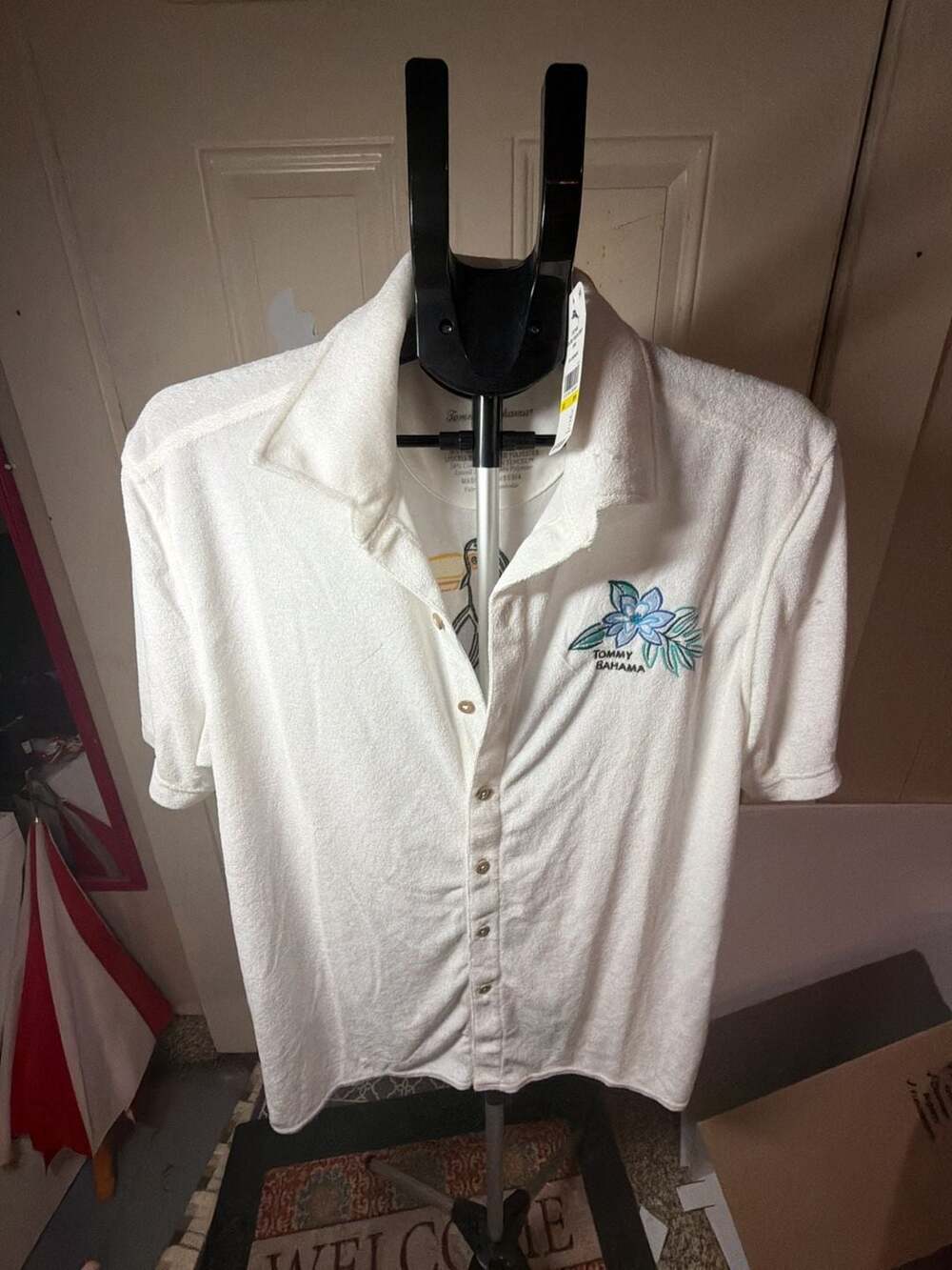 Tommy Bahama Poolside Toucan Terry Camp Shirt - Picture 1 of 8